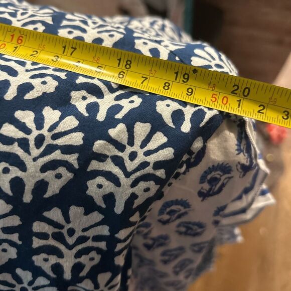 Madison Mathews OLIVE Shirt Palm fronds hand block small - Picture 10 of 10